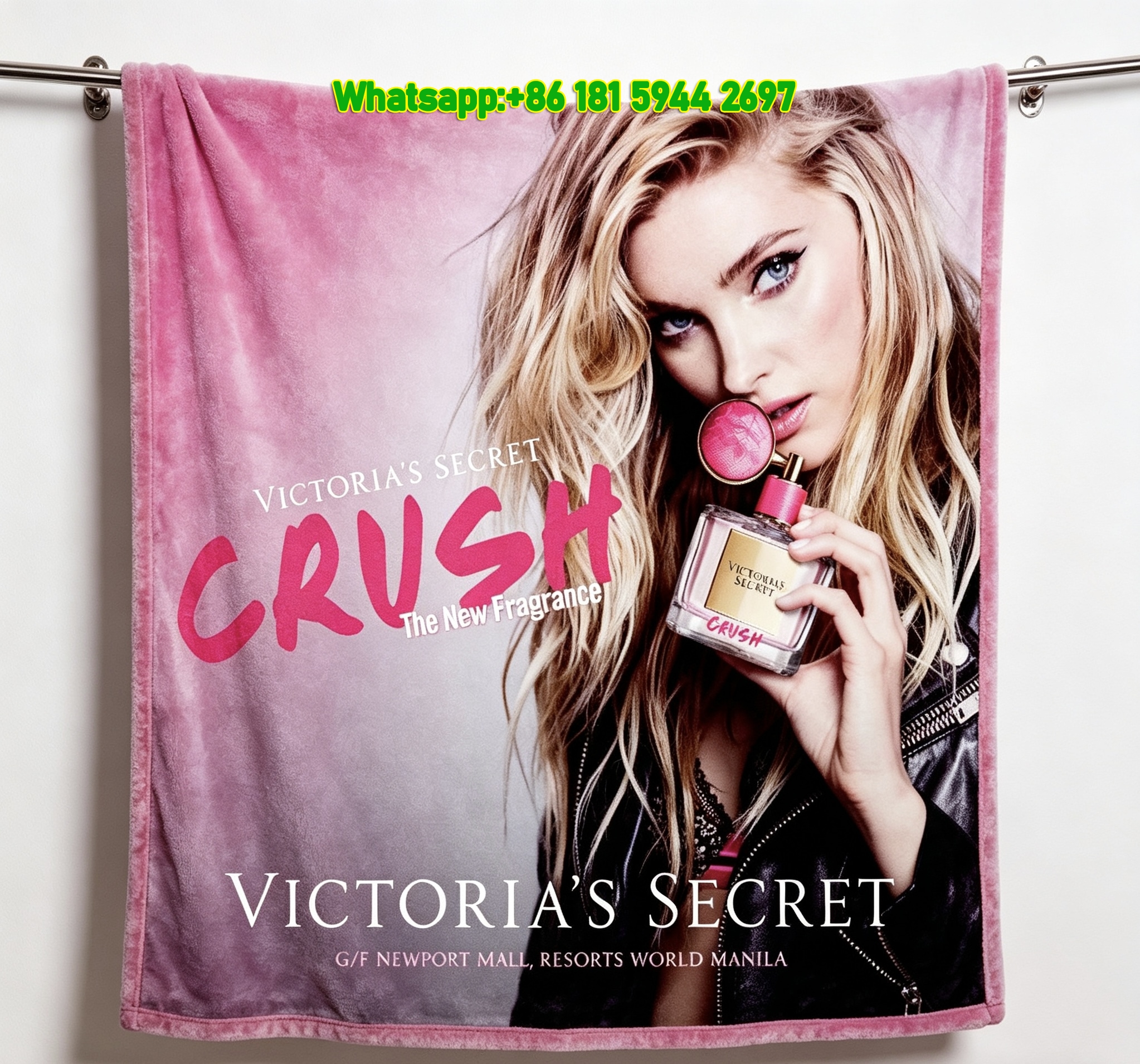 Victoria's Secret Crush Print Fleece Throw Blanket V084